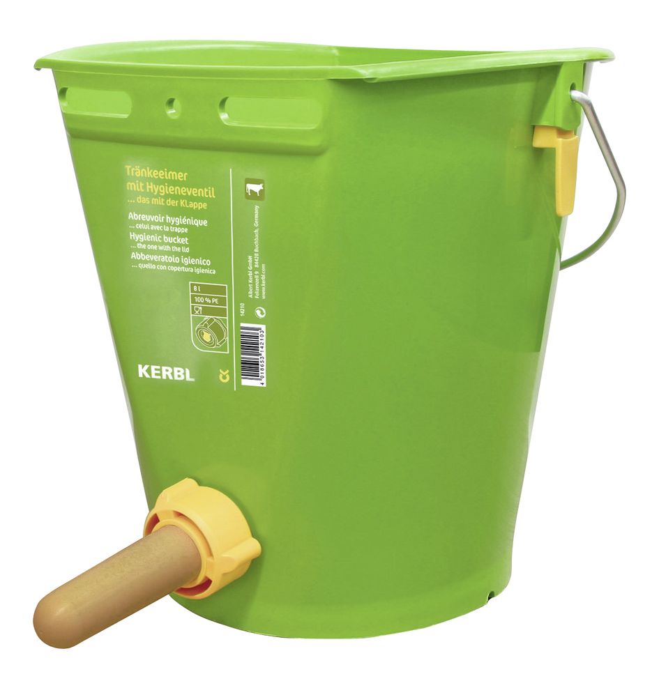 Borjúitató vödör, higiénikus szeleppel és cumival 8L Kerbl