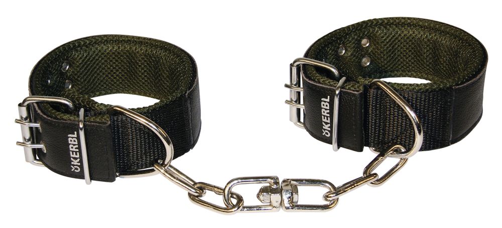 Lábszétcsúszásgátló béklyó lánccal, fekete