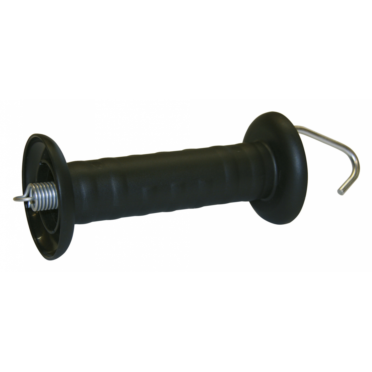 Kapufogó vezetékhez horoggal egyszerű rugóval, fekete